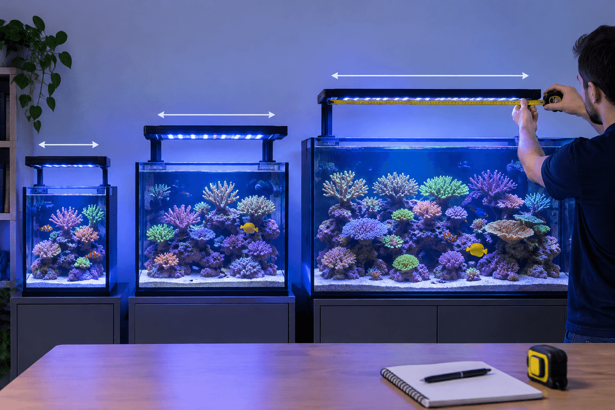 Rampe LED récifale : quelle longueur pour quel bac ?